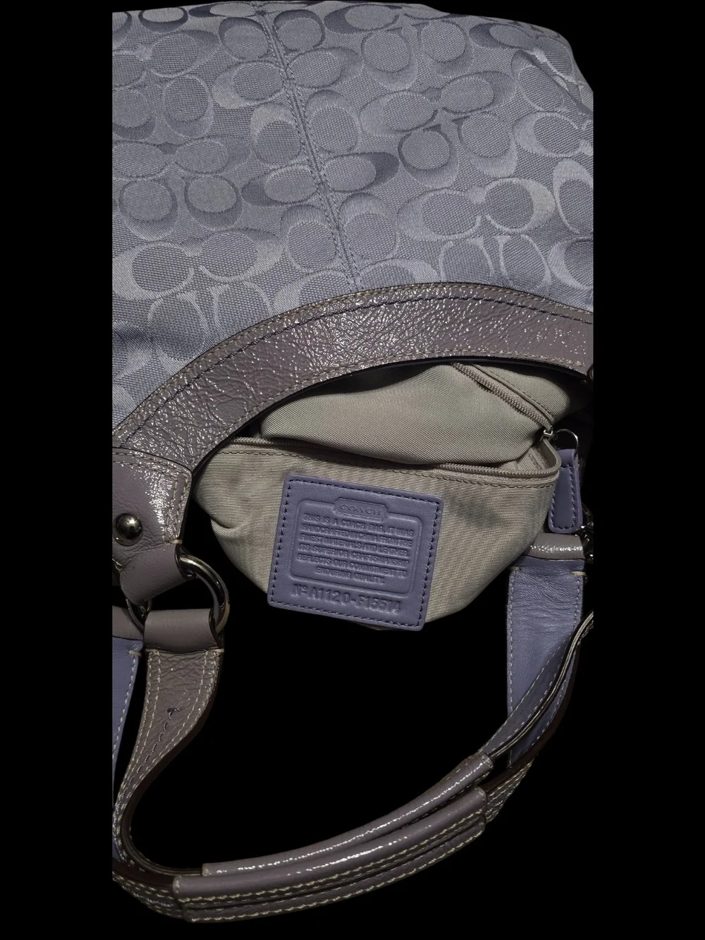 Coach Lavender Signature Jacquard Satchel and Wallet Set